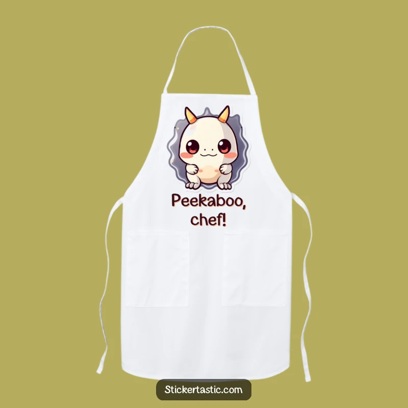 Funny Monster Sticker Apron: Cute Chef Monster, Hilarious Funny Gift for Kitchen Fun