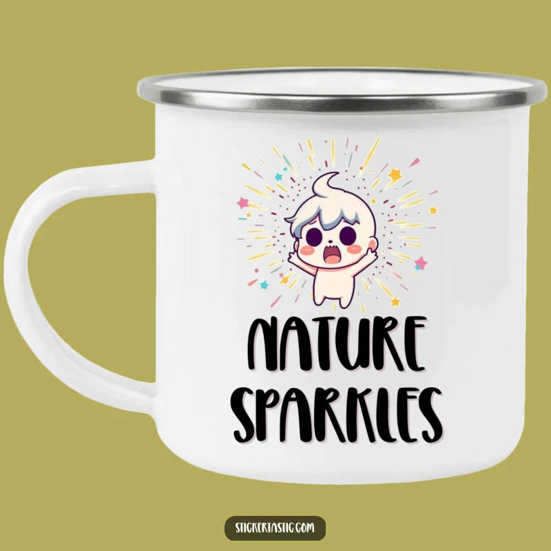 Funny Glitter Bomb Enamel Mug - Surprise Your Campsite with Fun