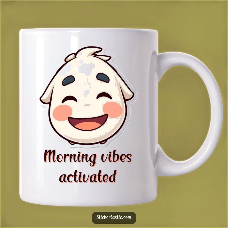 Funny Wiggling Eyebrows Sticker Character Mug: A Hilarious Gift!
