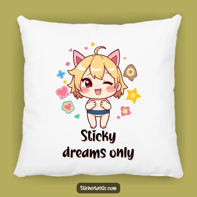 Funny Sticker Juggler Pillow: Cozy Comfort with a Mischievous Winking Character, Great Funny Gift
