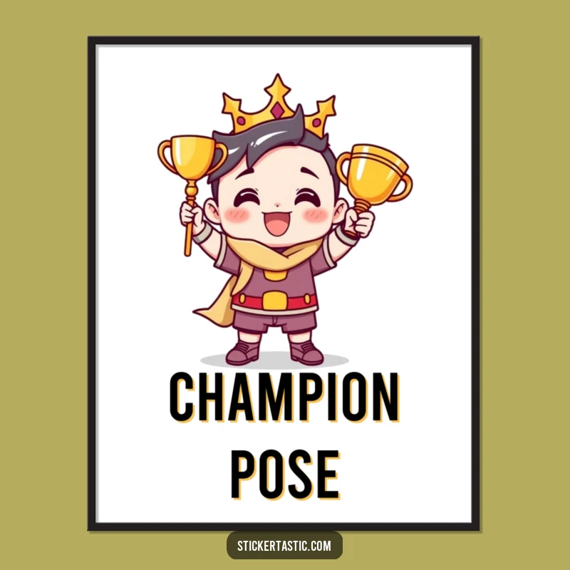 Funny Victorious Character Digital Art - Instant Triumph for Your Walls