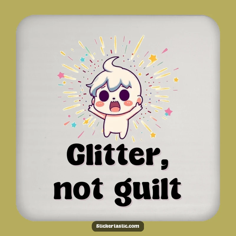Funny Glitter Bomb Coasters - Protect Surfaces with Surprising Style