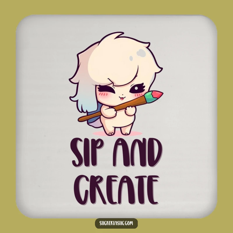 Funny Winking Artist Coasters - Protect Surfaces with Creative Style