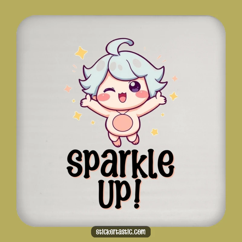 Funny Sparkle Character Coaster: Protect Surfaces with Fun, Ideal Funny Gift for Party Tables