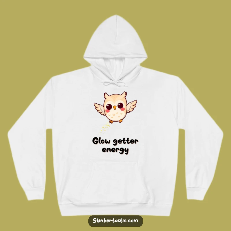 Cozy Funny Joyful Owl Glitter Hoodie: Magic and Warmth
