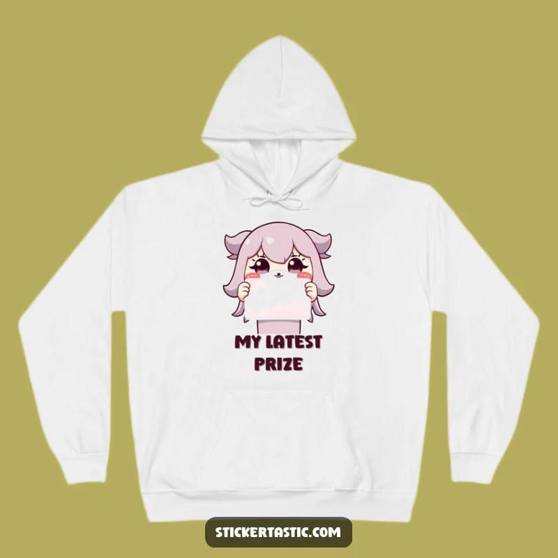 Funny Grinning Character Hoodie: Cozy Surprise & Sticker Fun, Gift!