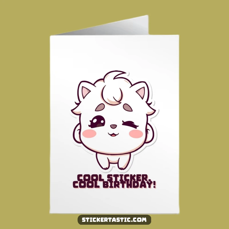 Free Printable Birthday Card: Witty Sticker Eyebrows Funny Downloadable Gift