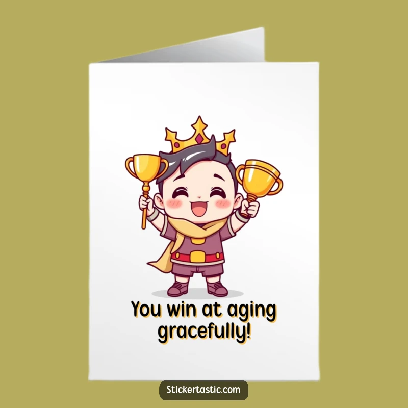 Free Printable Victorious Trophy Birthday Card - Funny Downloadable Winner Gift