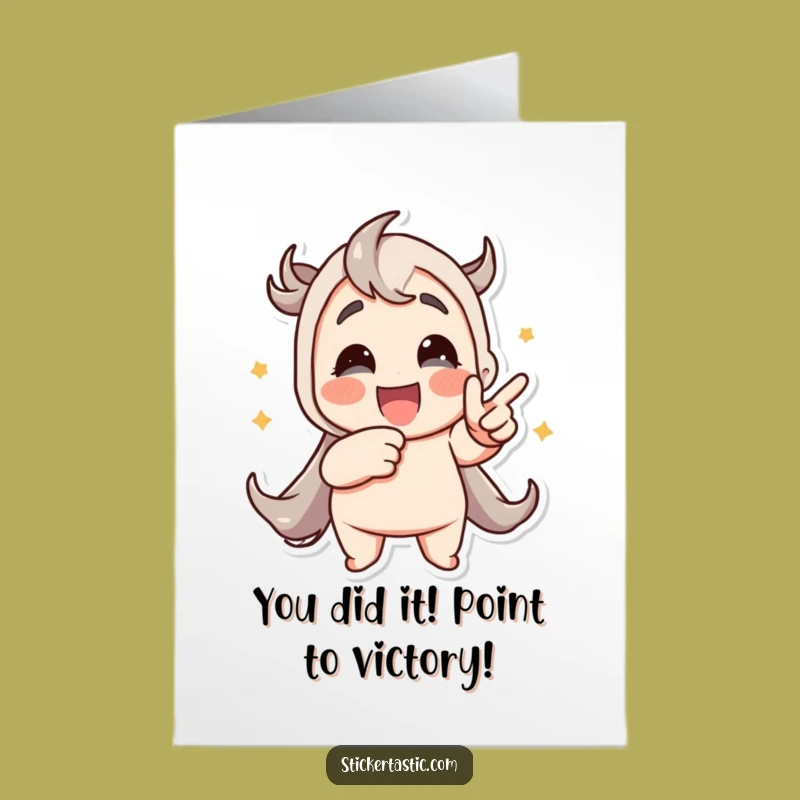Free Printable Congrats Card: Enthusiastic Sticker Pointing, Fun Downloadable Gift for Any Win