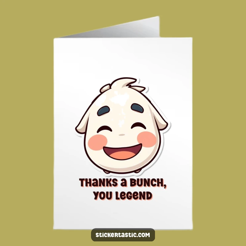 Express gratitude with this free printable thank you card featuring a cool sticker character's playful eyebrow action. Print at home for a memorable and funny way to say thanks.