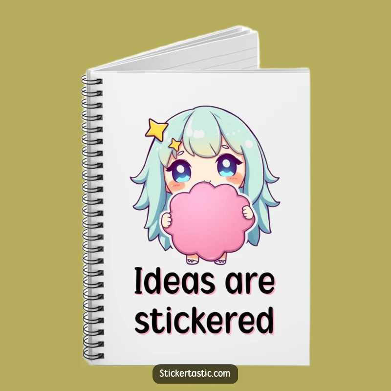 Funny Starry-Eyed Character Notebook: Sticker Collector Journal, Gift