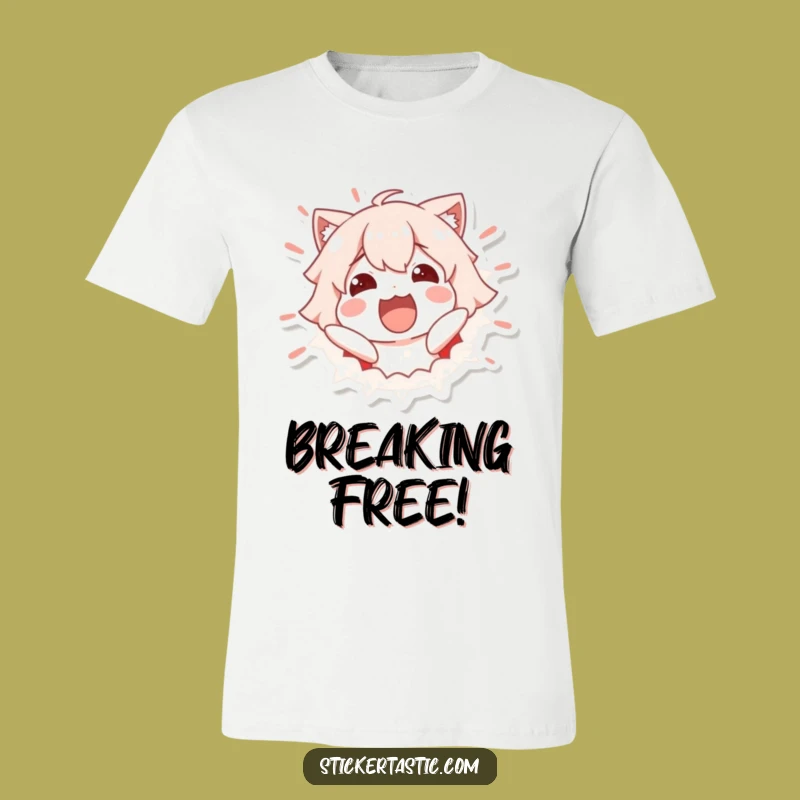 Funny Sticker Escape T-Shirt - Bursting with Excitement - Hilarious Funny Gift!