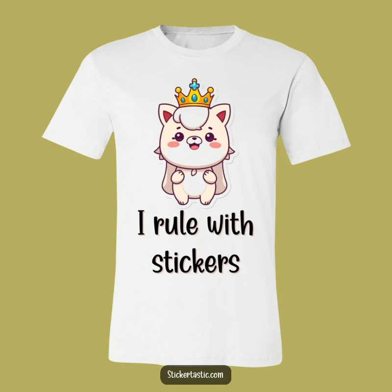 Funny Royal Sticker T-Shirt: Wear Your Crown and Your Humor