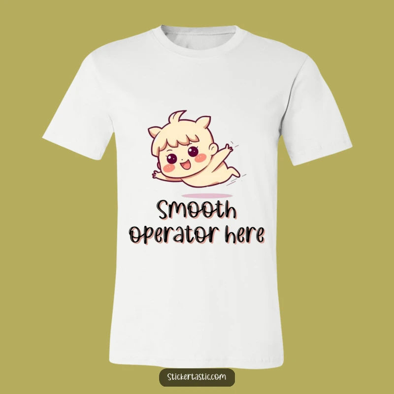Sliding Fun T-Shirt - Funny Determined Character Tee