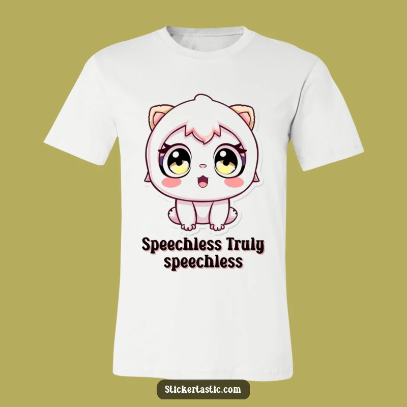 Funny Wide-Eyed Sticker Lover T-Shirt: Awe-Inspiring Design