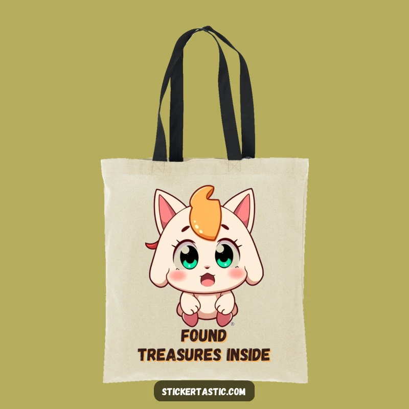 Funny Amazed Sticker Tote Bag: Carry Your Finds with Delight